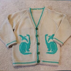 Handmade DINOSAUR cardigan Boys Or Girl 3T